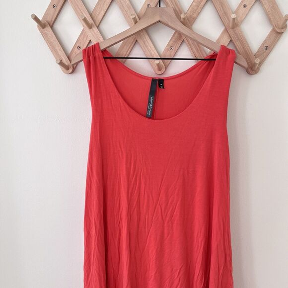 EllumiNation Asymmetrical Sleeveless Layered Dress - Set Of 2 - Coral & Blue 1X - Picture 6 of 7